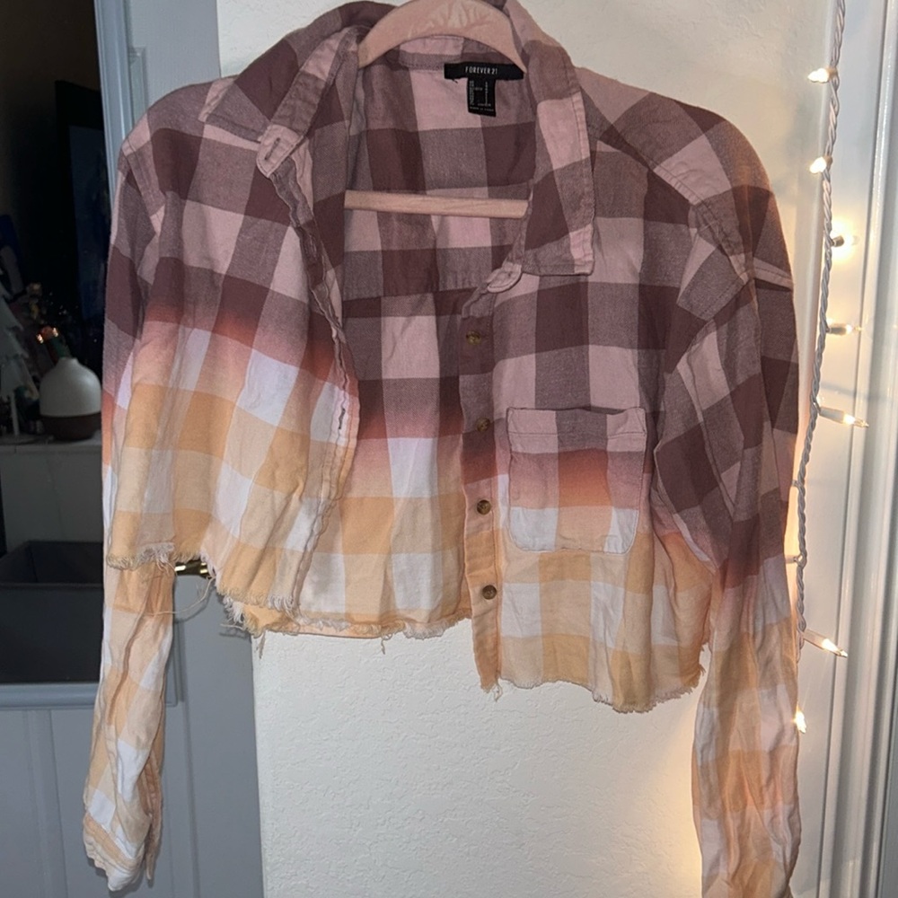 Plaid Cropped Shirt | Forever 21 | Large